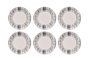 Hermia Juego de Platos para Postre Grey Lines, 6 Piezas, Gris y Blanco